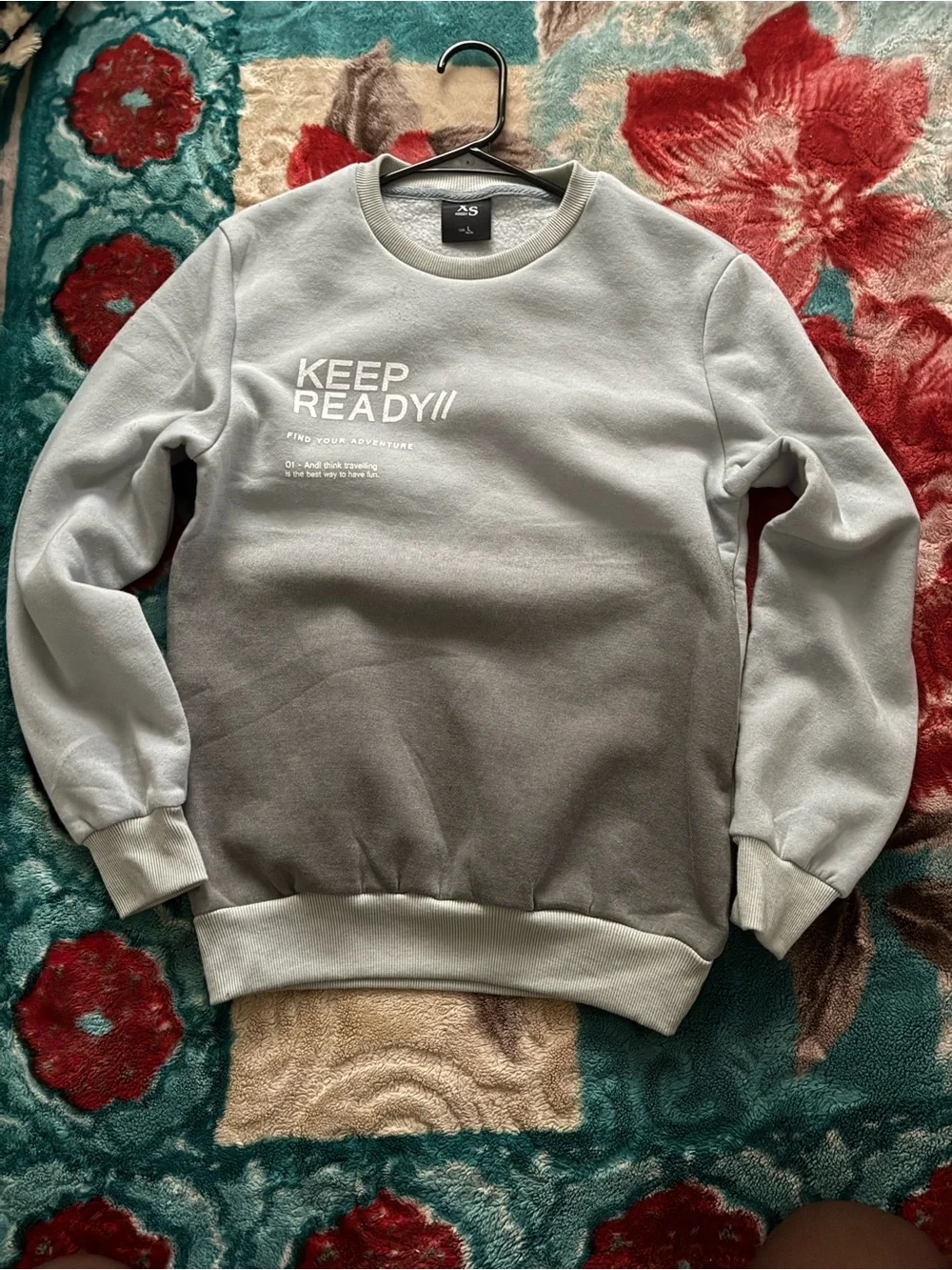 KEEP READY Crewneck Sweatshirt - Light Gray Ombre